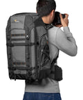 Pro Trekker BP 550 AW II 40L Camera Backpack for Pro Gear, Rugged, Weatherproof and Durable, worn by a photographer