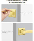 Brushed Gold Dummy Door Handle No Turn Lever For French Doors And Closets, Heavy Duty Ambidextrous Interior Push Pull Door Hardware, Non Functional Single Sided Latch Replacement, 1 Pack on door