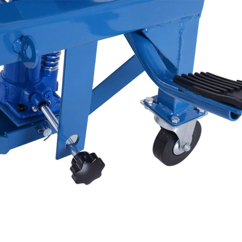 Heavy Duty Hydraulic Motorcycle Scissor Jack Lift With Foot Step For Dirt Bikes And Mini Motorcycles 300 Lb Capacity For Secure Wheel Elevation And Foldaway Stand For Easy Maintenance