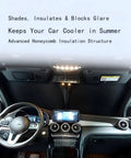 Interior view showing Heavy Duty Double Layer Windshield Sun Shade For Rivian R2 2026 blocking sunlight and heat.