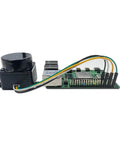 Side view of 360 Degree 2D Lidar Distance Sensor Kit with 12 Meter Range and 10 Hz Scan Rate for smart obstacle detection.