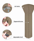 Patio Heater Cover With Zipper And Storage Bag All Weather Waterproof Dustproof UV Protected Wind Resistant Fits Most Propane Patio Heaters Camel 89 Inches High 33 Inches Diameter 19 Inches Base