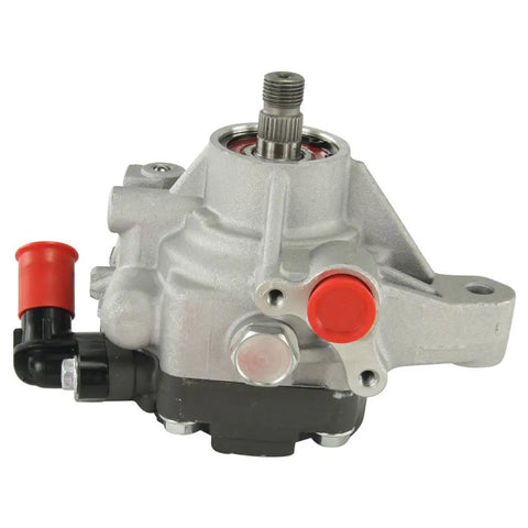 Brand New Power Steering Pump Straight Bolt In Replacement with hydraulic fittings, direct fit for Honda and Acura models.