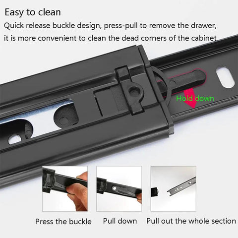 Heavy Duty Soft Close Drawer Slides Set Of 2 Full Extension Ball Bearing Steel Runners For Side Mount Cabinets 16 Inch focus on quick release buckle