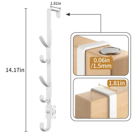 Metal Over The Door Hooks For Hanging And Organizing Purses Coats Hats Towels And Clothes Ideal For Bathroom Closet And Shower