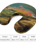 Brook Trout Fly Fishing Travel Pillow U Shaped Neck Pillow For Airplane Car Office Comfort With Memory Foam Fill Portable