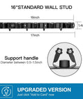 Heavy Duty Broom Holder Wall Mount For Garage And Laundry Room Stainless Steel Mop Organizer With Five Racks And Four Hooks