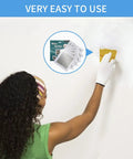 Person using 6 Inch Drywall Patch Kit Six Pack Self Adhesive 6x6 Aluminum Mesh Patches for Holes and Busted Plasterboard Wall Repair