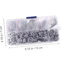 600 Piece Stainless Steel Spring Washers Set With Split Gasket Washers For Electrical Connections And Automotive Applications in 13 cm case