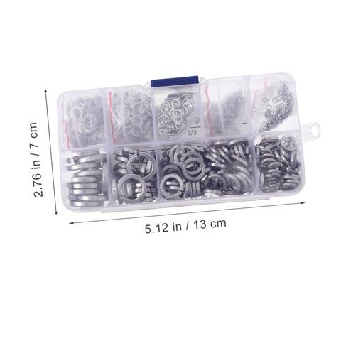 600 Piece Stainless Steel Spring Washers Set With Split Gasket Washers For Electrical Connections And Automotive Applications in 13 cm case