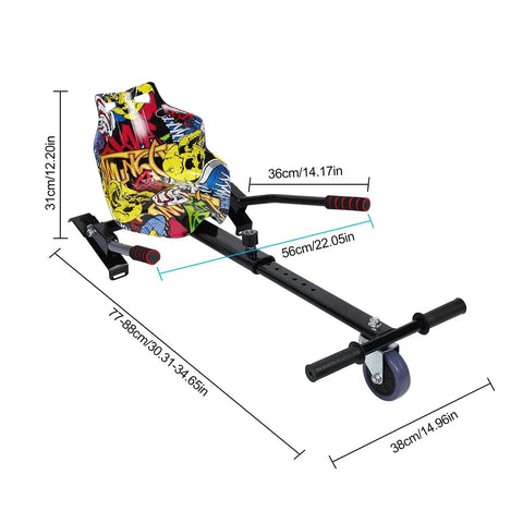 Hoverboard Go Kart Kit Seat Attachment With Adjustable Frame And 360 Degree Drifting Wheel For Universal Self Balancing Scooters Fits 6.5 8 10 Inch Hoverboards For Kids And Adults Camouflage
