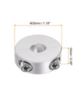 Beefy Double Split Shaft Collar Set For 10mm Shaft Clamp On 30mm Outer Diameter 10mm Wide Anodized 6061 Aluminum Side View
