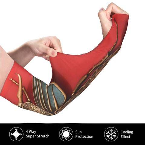 Keep Your Arms Cool And Fresh With These Compression Ice Silk Sleeves, Featuring A Bold Mechanical Insect Print, Lightweight Ultraviolet Shield For Chillin Outdoors Or Crushing Daily Tasks