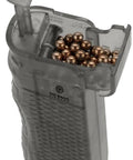 Compact Polymer Speedloader For 4.5mm.177 Airguns, Black, Durable Injection Molded Body With Ergonomic Finger Grooves And Non Slip Hex Pattern Grip