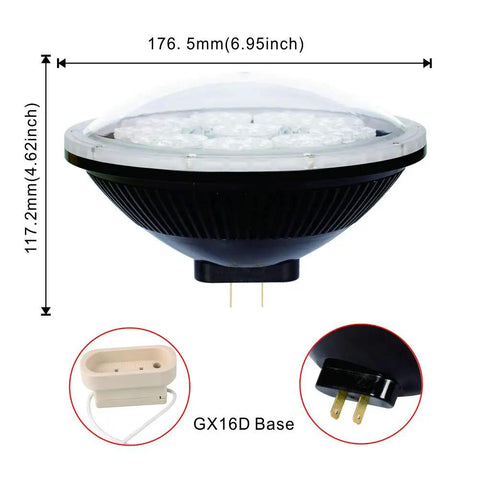 LED PAR56 36W Ultra Bright Flood Light Bulb Dimmable 4100 Lm 3000K with GX16D Base, 120 Degree Beam, AC110-130V Aluminum Housing