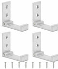 Legit Heavy Duty Folding Wall Hooks 4 Pack Silver Aluminum Alloy Flip Down Coat Rack with screws, space-saving design for home use.