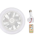 LED Ceiling Fan Light with Remote Control, 30W Silent Enclosed Fan for with white blades and remote.