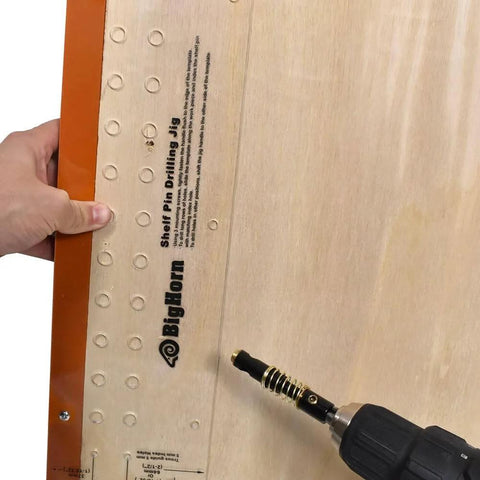 Laser Cut Shelf Pin Drilling Jig For Cabinets Bookcases And Adjustable Shelving Systems Precise No Brainer Hole Layout in use