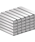 Bulk 60 Pack Neodymium Block Magnets 25mm By 5mm By 3mm Coated Nickel NdFeB Rare Earth For Industrial Office And Mounting Projects Great For Organization DIY And Space Saving, stacked nickel block magnets