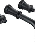 High Flow Wall Mount Tub Filler with Rough In Valve and 360 Degree Swivel Spout Brass Roman Tub Faucet Two Handle Design Matte Black Finish