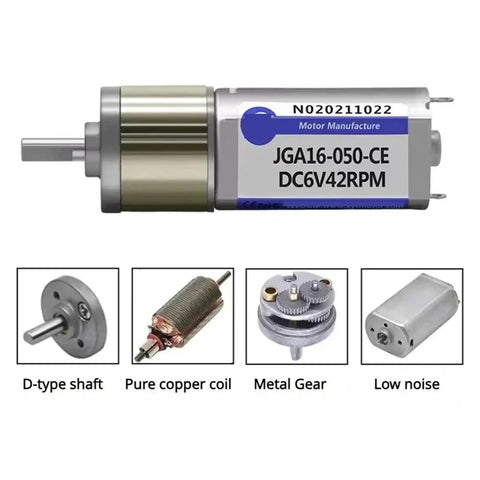 Kickstart Your Tech Builds With This Sick 6V 12V Dc Gearmotor showcasing D-type shaft and pure copper coil for steady performance.