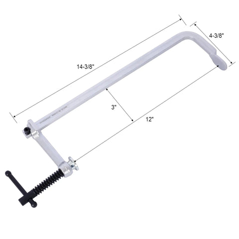 Heavy Duty 12 Inch Drop Forged Steel Bar Clamps Pack Of Four delivering top shelf squeeze power, measuring 12 inches, ideal for woodworking.