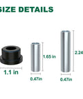 Size details of Complete Rear Leaf Springs And Shackles Bushing Sleeve Kit For Club Car Precedent Golf Cart urea bushings.
