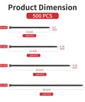 Heavy Duty Zip Ties 500 Pack Black Cable Ties In 8, 12, 14, 18 Inch Sizes, Ultra Strong 220 Lb Tensile Strength, Industrial Tie Wrap