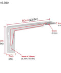 Heavy Duty Floating Shelf Brackets Pack Of Two Cold Rolled Steel L Shape Wall Mounts detailed dimensions and measurements.