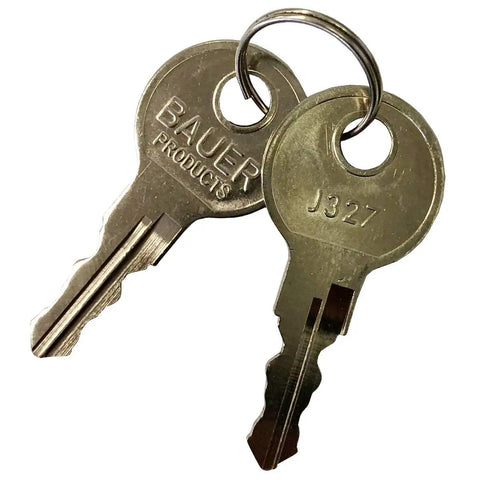 Two keys J327 for Locking T Handle Kit With Keyed Alike J327 Two Keys Complete Set For Cabinets, Drawers, And Boxes.