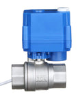 Motorized Three Quarters Inch Ball Valve Full Port NSF Certified 304 Stainless Steel With Manual Function 9-24V AC DC Auto Return
