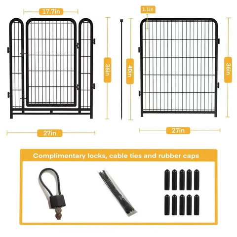 Tall Garden Fence 36 Inch High 10 Panel Heavy Duty Metal Dog Fence For Yard Outdoor Pet Playpen Great For RV Camping Garden Borders And Play Areas 22.1 Feet Total Length For Medium To Large Pets