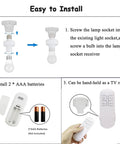 Installation steps for Remote Control Light Socket With Timer Kit For E26 And E27 Bulbs, Wireless Wall Mounted Lamp Holder Switch.