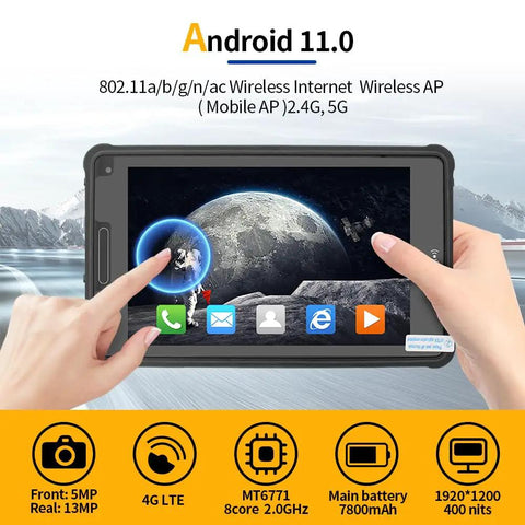 Hardcore Rugged Android 11 Tablet With 8GB Ram And 256GB Storage, Industrial Handheld Pc For Warehouse And Field Work, Designed To Crush Any Job And Snag Barcodes Fast, showing touchscreen interface.