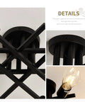 Details of Six Light Black Matte Sputnik Ceiling Light Fixture Semi Flush Mount With E26 Base for a modern vintage look