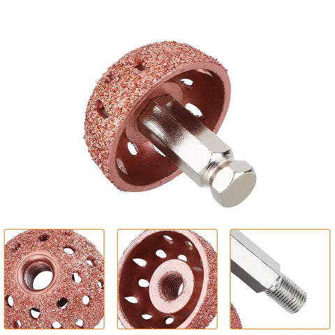 Badass 38mm Tire Buffer Wheel For Auto Grinder Tool With Coarse Grit Tungsten Alloy Grinding Head and Patch Roller, detailed view.