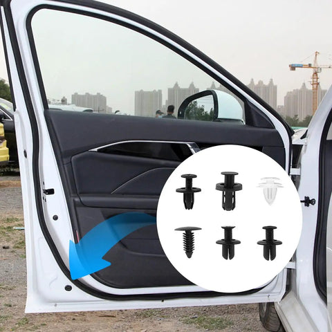 Six Type Bumper Retainer Clip Kit With Removal Tools 100 Pack Nylon Fasteners for car door trim and bumper replacement