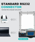 Top Notch Lab Grade Digital Analytical Balance With Auto Internal Calibration 0.1 Milligram Sensitivity And 220 Gram Capacity Fast Weighing In Under Three Seconds With RS232 Serial Port showing RS232 connection features