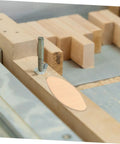 Straight Shooting 100 Piece Woodworking Biscuit Slots For Domino Joints Lock Frames on woodwork setup with precision wedge.