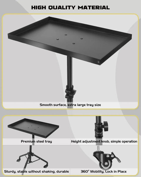 Rolling Tool Cart With Phone Stand And Portable Work Table For Your Garage Or Shop Go To Mobile Service Tray Magnetic Ruler Tool Holder Light Duty Tool Organizer Workbench Cart With Adjustable Tray