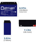 Heavy Duty 12V 22Ah Gel Battery For Electric Scooters And Stand N Ride Mobility Devices Rechargeable Maintenance Free Deep Cycle Cell dimensions displayed.
