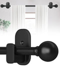 No Drill Curtain Rod For Windows 18 To 45 Inches Small Black Five Eighths Inch Adjustable Drapery Rod With Adhesive Brackets