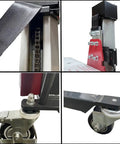 Close-up views of Lightweight Powered Ram Work Positioner Truck Boasting A Hefty 330 Lb Capacity And 62 Inch Lift Range components.