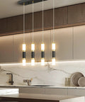 Four Light Modern Pendant Light For Kitchen Island With Dimmable LED Black And Gold Finish Contemporary Dining Room Ceiling Fixture