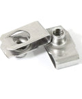 Forty Pack Quarter Inch By Twenty Thread Stainless Steel U Nuts Clip On Panel Mounting Hardware showing two clips.