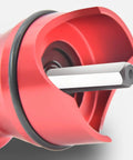 Must Upgrade Your DIY Game With This Electric Rivet Nut Drill Adapter Kit For Cordless Tools Featuring Removable Handle Easy Install And Removal For Wide Rivet Sizes To Get The Job Done Rapidly Without The Hassle red metal drill adapter close-up