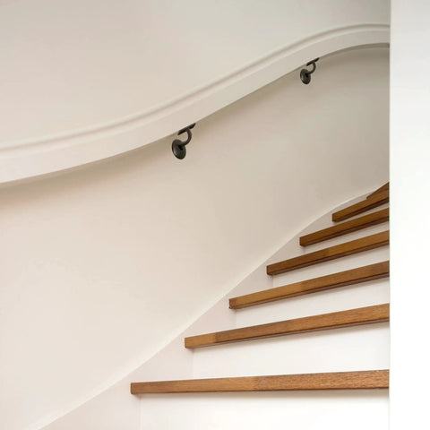 Handrail with 5 Pack Jumbo Handrail Brackets for Stairways and Hallways in Oil Rubbed Bronze, low profile wall mount