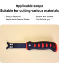 Gypsum Board Cutter With Rubber Handle And 55 Manganese Steel Blade For Fast Clean Cuts On Gypsum Cement Board Acrylic And Plexiglass Plates For Pro DIYers, shown with replaceable double blades