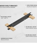 Heavy Duty Black Metal Shelf Bracket For Wood Shelves Built To Last with adjustable length and open-frame design
