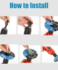 How to install 10Pcs Electric Drill Angle Grinder Connecting Rod Set With 10mm Adjustable Rotary Driver Shaft Adapter And Spanner